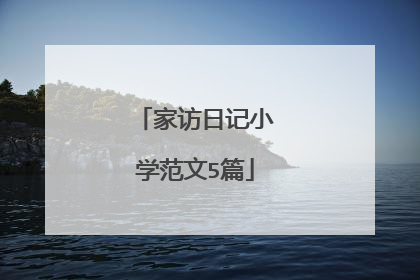 家访日记小学范文5篇