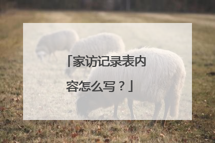 家访记录表内容怎么写？