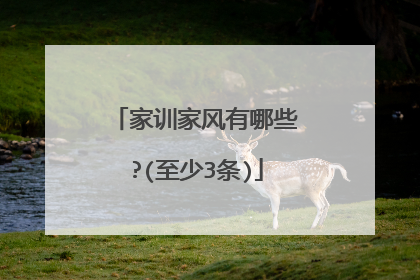 家训家风有哪些?(至少3条)