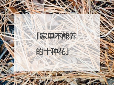 家里不能养的十种花