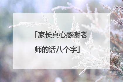 家长真心感谢老师的话八个字