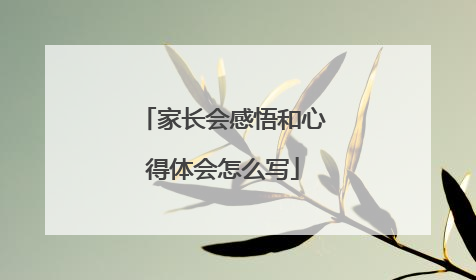 家长会感悟和心得体会怎么写