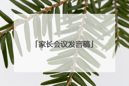 家长会议发言稿