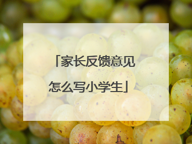 家长反馈意见怎么写小学生