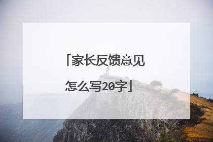 家长反馈意见怎么写20字