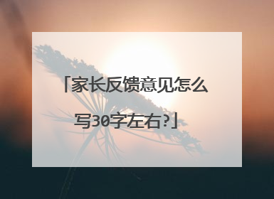 家长反馈意见怎么写30字左右?