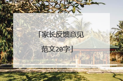 家长反馈意见范文20字