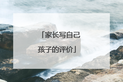 家长写自己孩子的评价