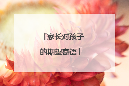 家长对孩子的期望寄语