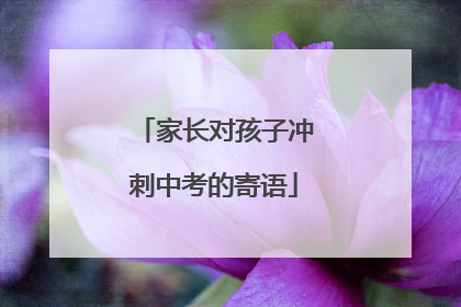 家长对孩子冲刺中考的寄语
