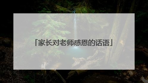 家长对老师感恩的话语