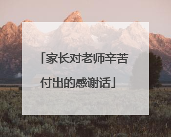 家长对老师辛苦付出的感谢话
