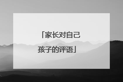 家长对自己孩子的评语