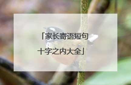 家长寄语短句十字之内大全