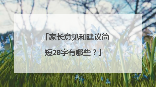 家长意见和建议简短20字有哪些?