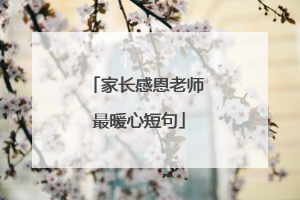 家长感恩老师最暖心短句