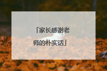 家长感谢老师的朴实话
