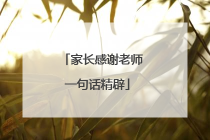 家长感谢老师一句话精辟