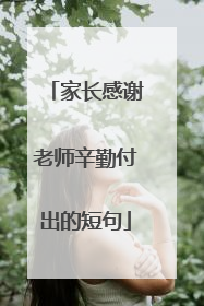 家长感谢老师辛勤付出的短句