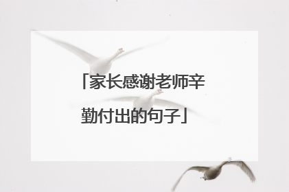 家长感谢老师辛勤付出的句子