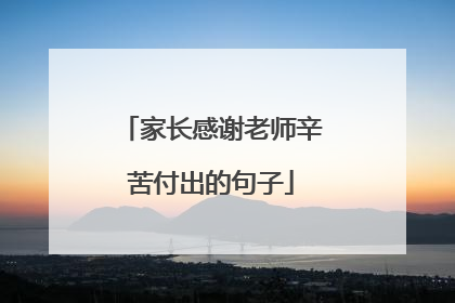 家长感谢老师辛苦付出的句子
