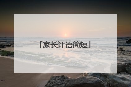 家长评语简短