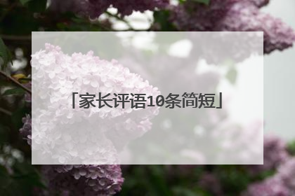 家长评语10条简短