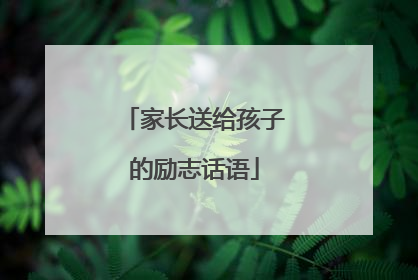 家长送给孩子的励志话语