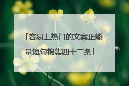 容易上热门的文案正能量短句锦集四十二条