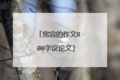 宽容的作文800字议论文