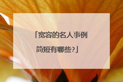 宽容的名人事例简短有哪些?