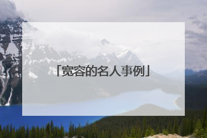 宽容的名人事例