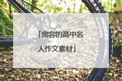 宽容的高中名人作文素材