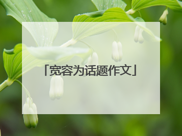 宽容为话题作文