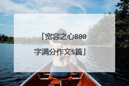 宽容之心800字满分作文5篇
