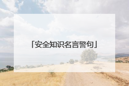 安全知识名言警句