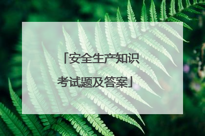 安全生产知识考试题及答案