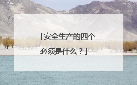 安全生产的四个必须是什么?