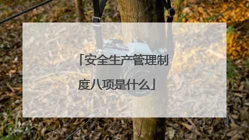 安全生产管理制度八项是什么