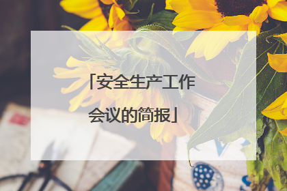 安全生产工作会议的简报