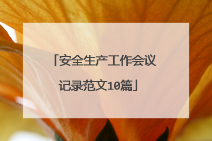 安全生产工作会议记录范文10篇