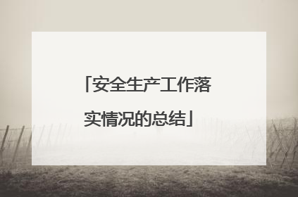 安全生产工作落实情况的总结