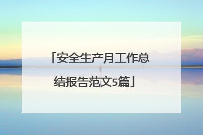 安全生产月工作总结报告范文5篇