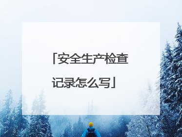 安全生产检查记录怎么写