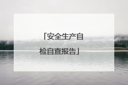 安全生产自检自查报告