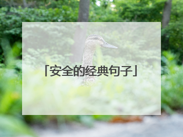 安全的经典句子