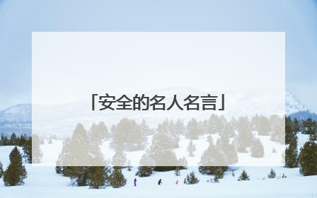 安全的名人名言