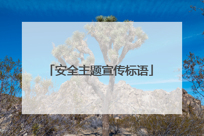 安全主题宣传标语