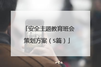安全主题教育班会策划方案（5篇）