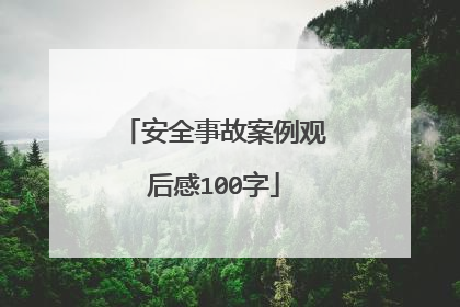 安全事故案例观后感100字